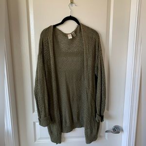 Roxy Oversized Boyfriend Sweater, Olive Green, Size 8